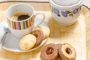 biscuits with a cup of coffee