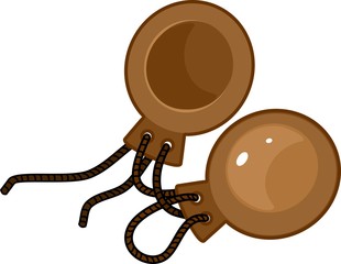 Castanets on white background