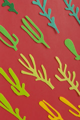 handmade cactus from paper pattern color