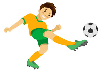 Fototapeta premium Boy playing soccer. Soccer player.