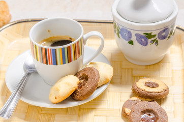 biscuits with a cup of coffee