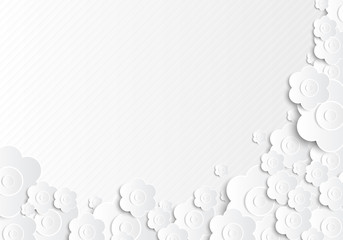 White Paper Flower Background - Vector
