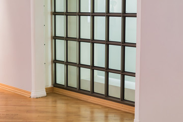 empty interior of the room with large window