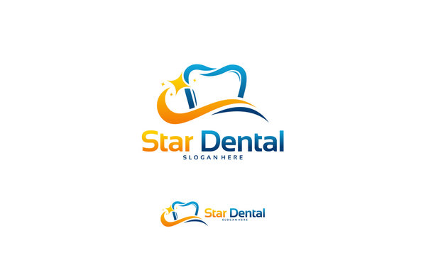 Star Dental logo designs concept vector, Shine Dental logo template vector, Dental logo