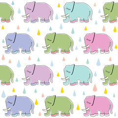 seamless pattern with cute elephant
