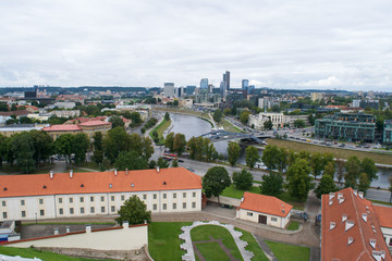 View of the Vilnius Business District from across the Neris River in Lithuania