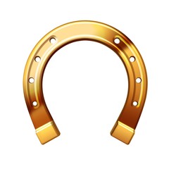 Golden horseshoe on a white background