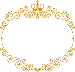 王冠と金色の玉のフレーム