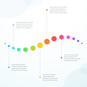 Abstract 5 Point Colorful Flat Horizontal Timeline