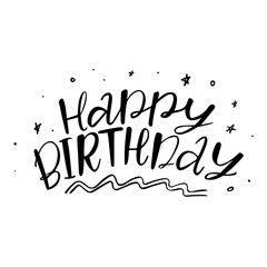 Happy Birthday words and stars