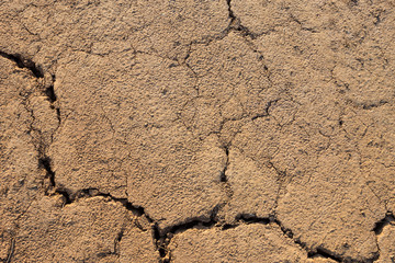 Brown dry soil or cracked ground texture background.