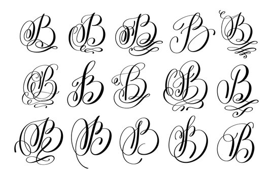 calligraphy lettering script font B set