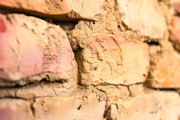 Fototapeta premium Old brick wall in the house as a background