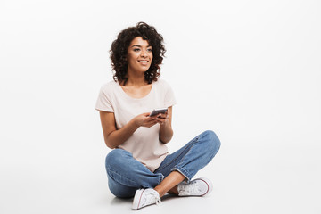 Portrait of smiling young afro american woman