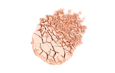 Powder. Crushed Facial Powder On White Background.