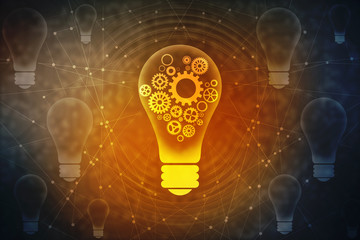 bulb future technology, innovation background, creative idea concept 