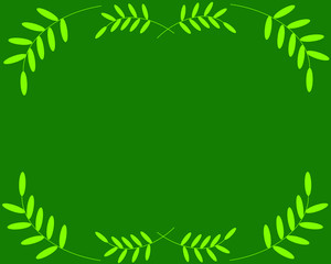 Frame of green tropical leaves, space for text, background