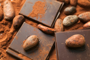 Chocolate beans and bars