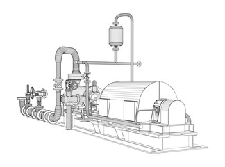 Wire-frame industrial pump