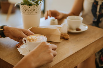 Breakfast And Coffee On A Wooden Table