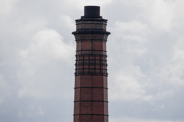 Victorian industrial red brick chimney