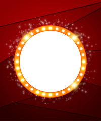 Retro banner on abstract modern geometric background