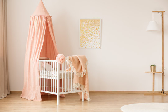 Minimalist nursery with crib