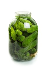 Jar of homemade pickles