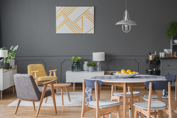 Spacious dining room interior