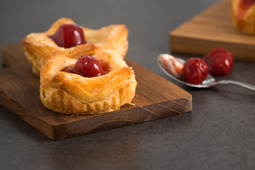 bread danish pastry with red berries


