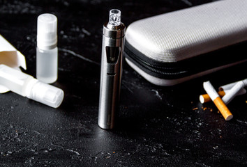 concept of electronic cigarette on dark background