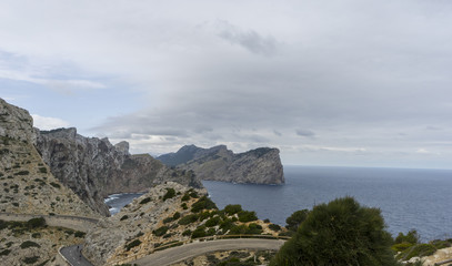 Fototapeta na wymiar Coast, Cape Formentor in Mallorca island, Spain