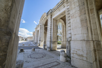Old arcs, architecture. A sight of the palace of Aranjuez (a museum nowadays), monument of the 18th...