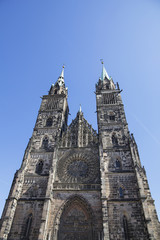 Fototapeta na wymiar Saint Lawrence cathedral in Nuremberg, Germany