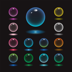 Transparent colored bubble set