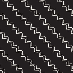 Hand drawn lines seamless grungy pattern. Abstract geometric repeating texture in black and white.