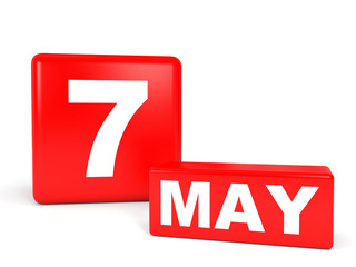 May 7. Calendar on white background.