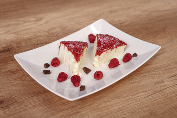 Cheesecake with raspberries - 198473347