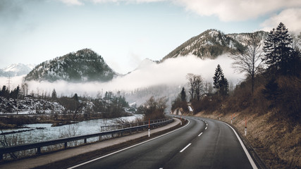 Roads in Austria in Winter