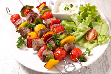skewer barbecue, beef