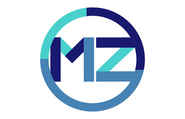 MZ Global Blue Ribbon letter Logo