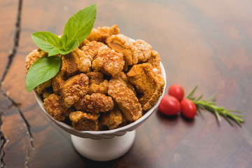 cracker and salty pork cracker for appetizer