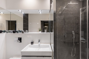 Black and white bathroom