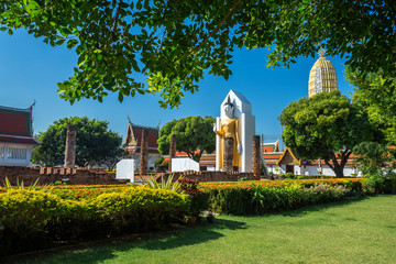 Buddha statue at Wat Phra Si Rattana Mahathat also colloquially referred to as Wat Yai is a Buddhist temple (wat) in Phitsanulok Province, Thailand.