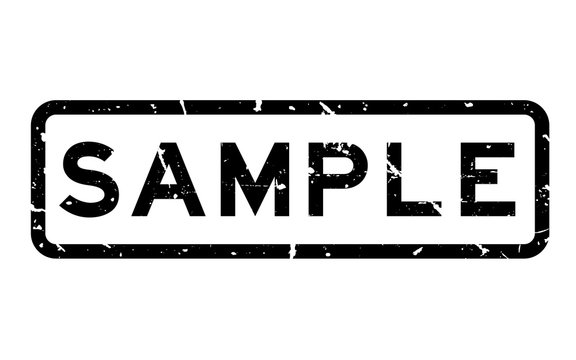 Grugne black sample word square rubber seal stamp on white background