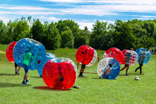  Children playing  in Bubble Football