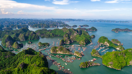 Cat Ba island from above. Lan Ha bay. Hai phong, Vietnam