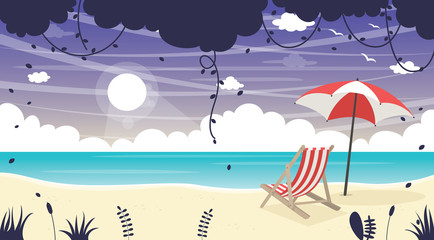 Fototapeta na wymiar ector Illustration Of Summer Beach Background