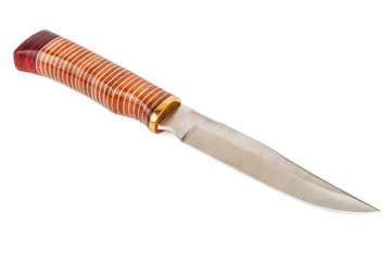 hunting knife on white