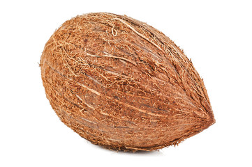 ripe coconut on white